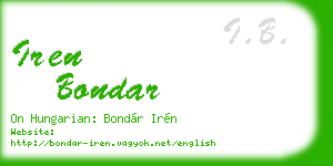 iren bondar business card