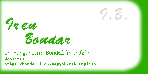 iren bondar business card